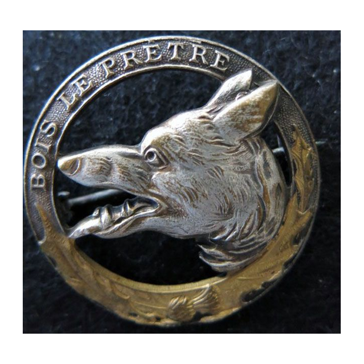 168° RIF : insigne métallique du 168° régiment d''infanterie de forteresse Les Loups du Bois Le Prêtre épingle à bascule 34 mm