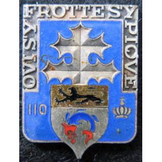 110° RI : insigne métallique du 110° Régiment d'infanterie de fabrication Andor en émail sans attache