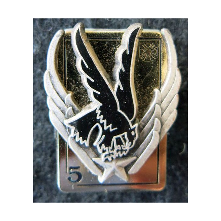 5° RHC : insigne métallique du 5° régiment d'hélicoptères de combat type 2 de fabrication Drago G. 2863