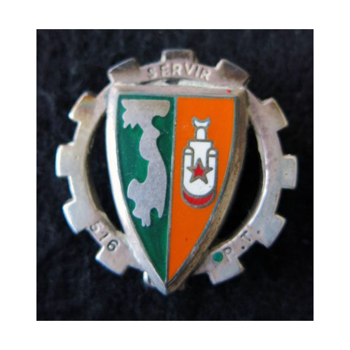 516° RT : Insigne métallique du 516° régiment du Train de fabrication Fraisse Paris G. 2507