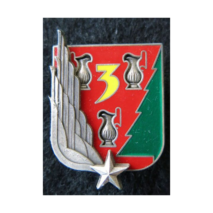 3° RHC : insigne du 3° régiment d'hélicoptères de combat type 2 de fabrication Fraisse G. 3409