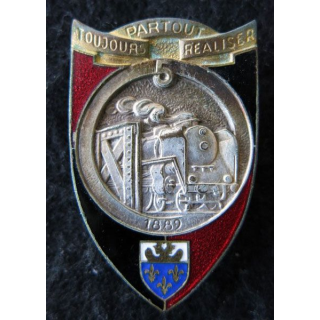 5° RG : insigne du 5° régiment du génie en émail de fabrication Drago H. 212 en émail