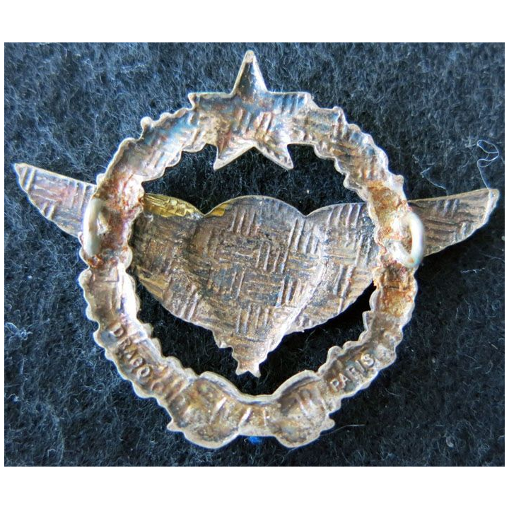 ARMÉE AIR : insigne métallique brevet militaire de parachutiste d'essai Drago Paris 43 mm