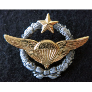 ARMÉE AIR : insigne métallique brevet militaire de parachutiste d'essai Drago Paris 44 mm