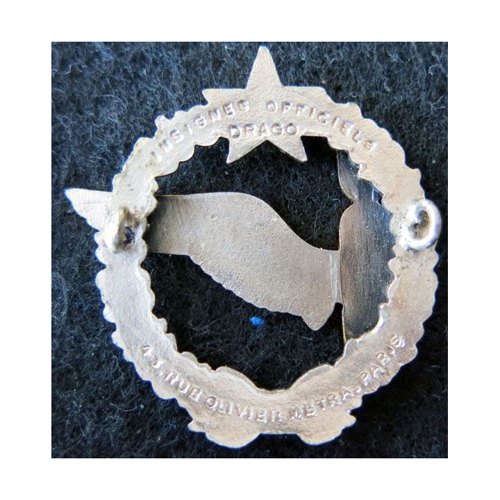 ARMÉE AIR : insigne métallique brevet d'élève bombardier Drago O. Métra 43 mm