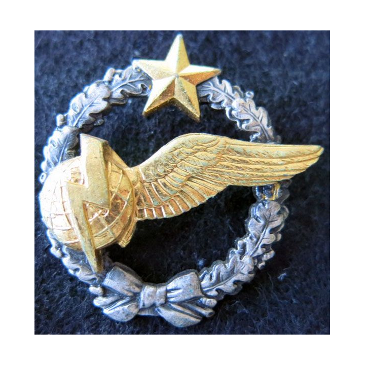 ARMÉE AIR : insigne métallique brevet d'élève radio navigateur Drago Romainville 43 mm