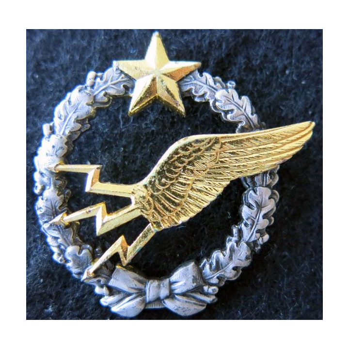 ARMÉE AIR : insigne métallique brevet d'élève radio navigant Drago Romainville 43 mm