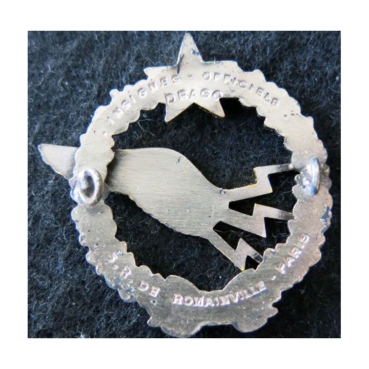 ARMÉE AIR : insigne métallique brevet d'élève radio navigant Drago Romainville 43 mm