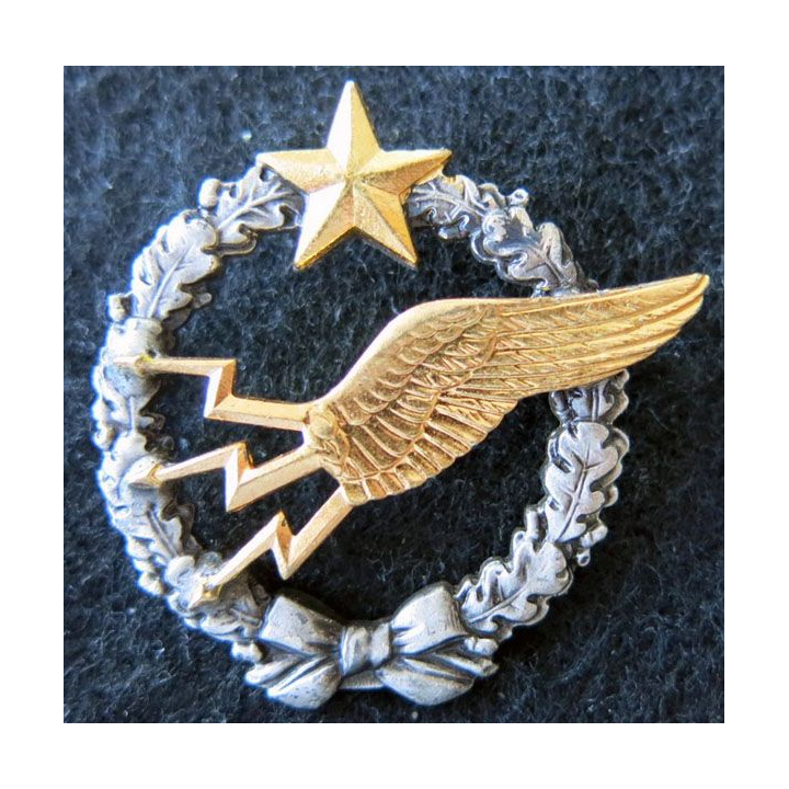 ARMÉE AIR : insigne métallique brevet d'élève radio navigant Drago O. Metra 43 mm