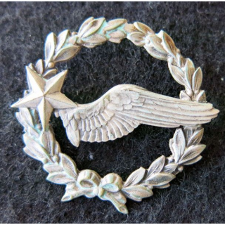 ARMÉE AIR : insigne métallique brevet d'élève pilote observateur sans fabricant 40 mm tout argenté