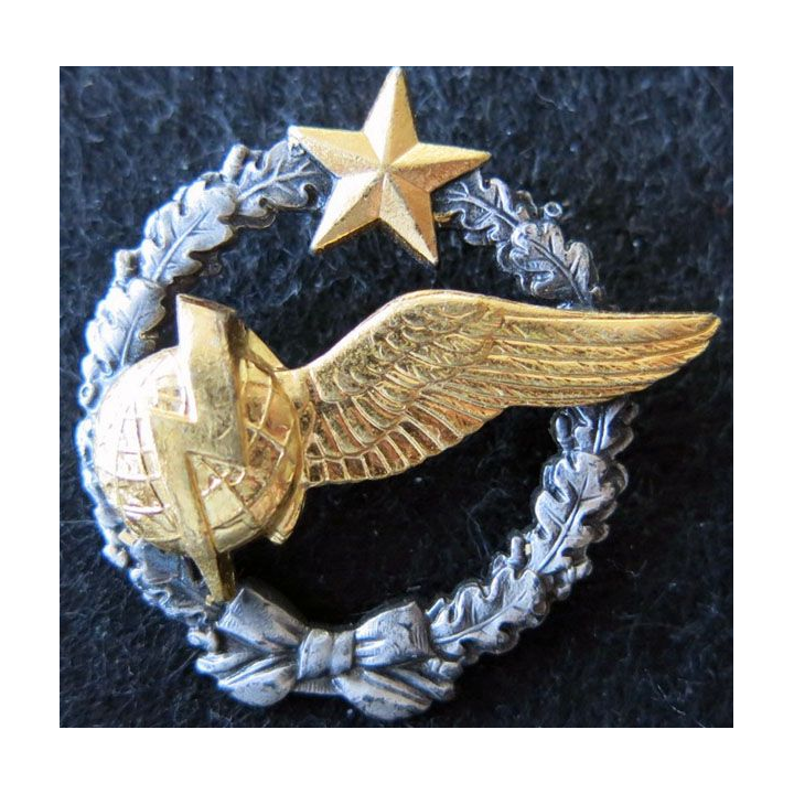 ARMÉE AIR : insigne métallique brevet d'élève radio navigateur Drago Romainville 43 mm