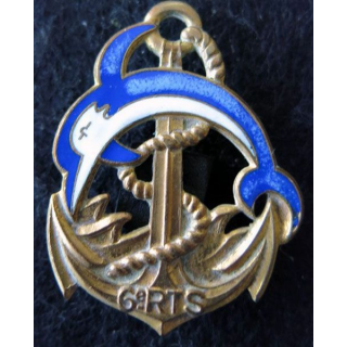 6° RTS : Insigne métallique du 6° Régiment de Tirailleurs Sénégalais Arthus Bertrand H. 788 émail