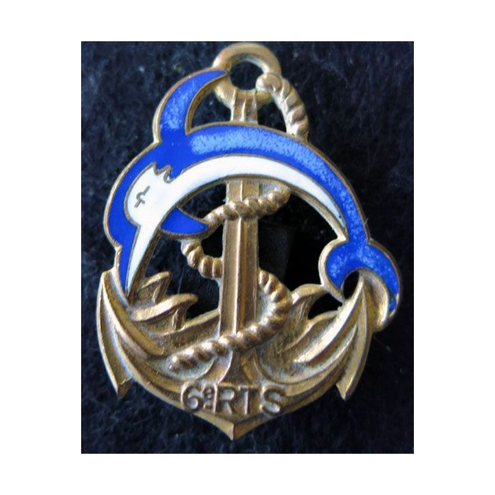 6° RTS : Insigne métallique du 6° Régiment de Tirailleurs Sénégalais Arthus Bertrand H. 788 émail