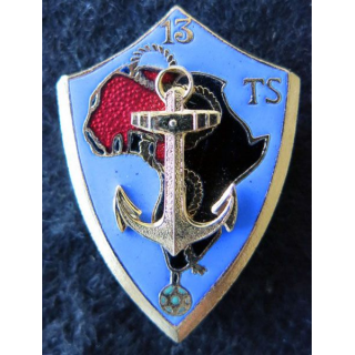 13° RTS : insigne du 13° régiment de tirailleurs sénégalais RTS Drago H. 650 en émail grosse ancre