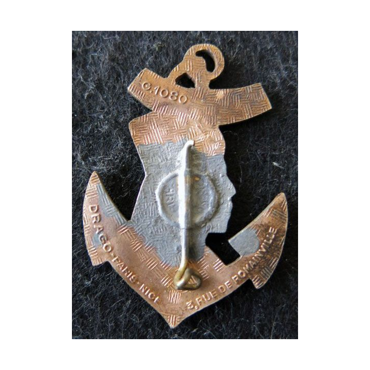1° BTS : insigne métallique du 1° bataillon de tirailleurs sénégalais de Somalie Drago Romainville G. 1080