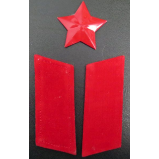 CHINE : Ensemble casquette et pattes de col uniforme chinois