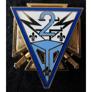2° CTD  : Insigne métallique de la 2° compagnie transmissions divisionnaire de fabrication Delsart