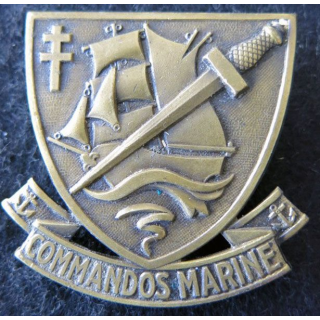 COMMANDO : insigne de béret des commandos Marine fabrication Drago Paris deux épingles