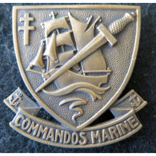 COMMANDO : insigne de béret des commandos Marine ABP type Chauvet 1943 dos vaguelé