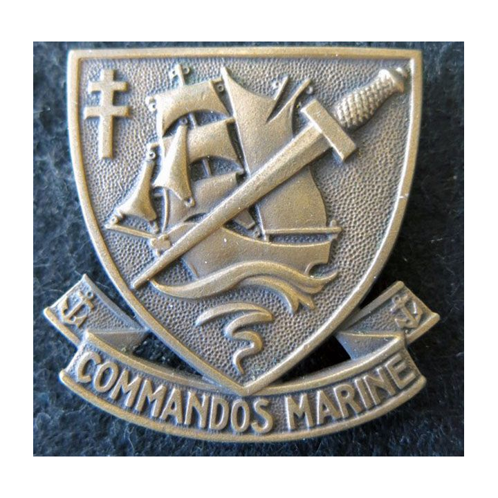 COMMANDO : insigne de béret des commandos Marine ABP type Chauvet 1943 dos vaguelé