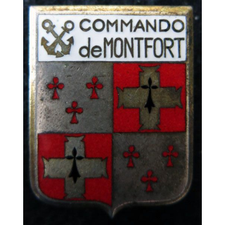 COMMANDO : insigne métallique du commando de Montfort type 3 de fabrication ABP en émail