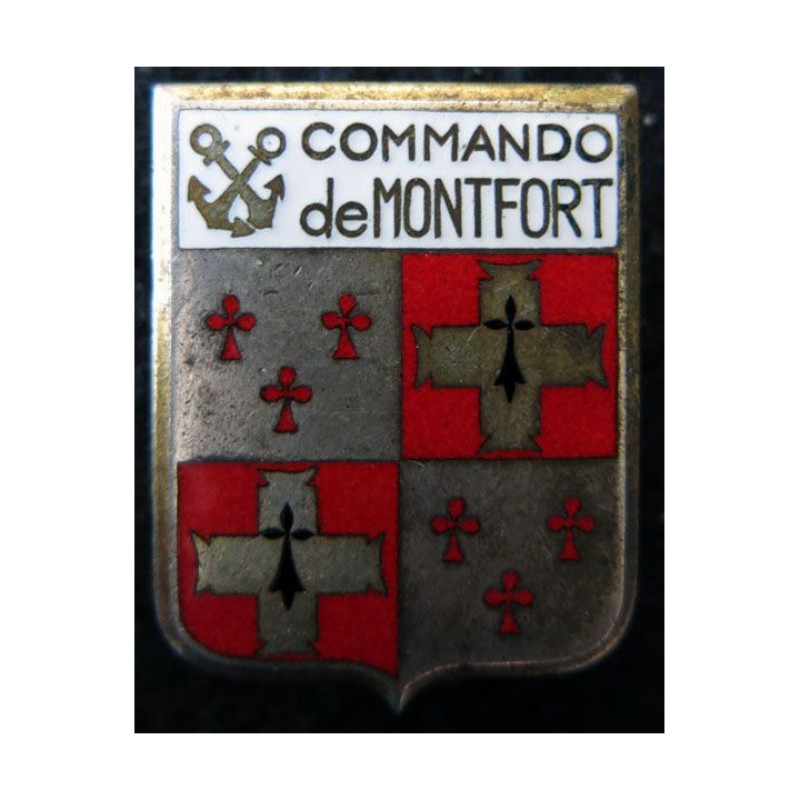 COMMANDO : insigne métallique du commando de Montfort type 3 de fabrication ABP en émail