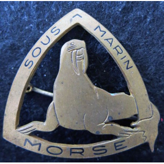MORSE : insigne métallique du sous marin océanique Morse ABP en bronze ajouré