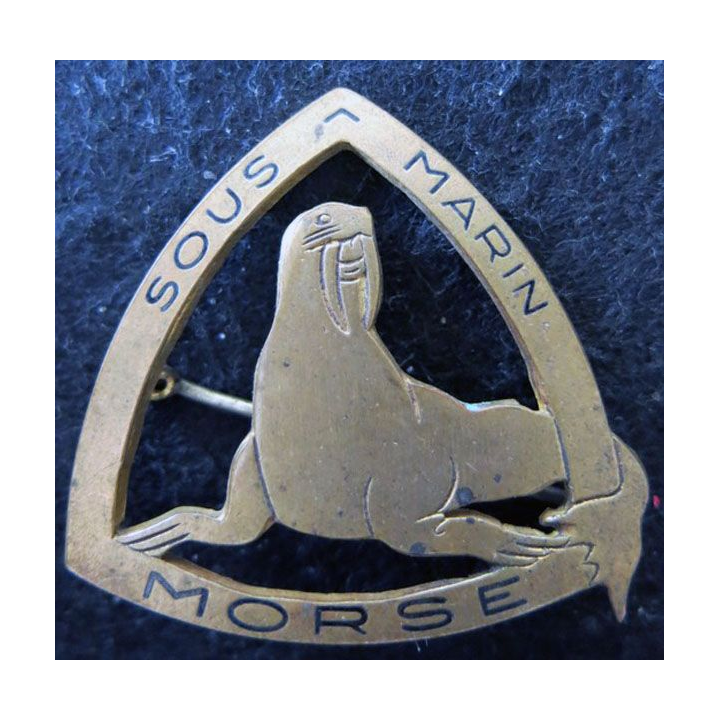 MORSE : insigne métallique du sous marin océanique Morse ABP en bronze ajouré