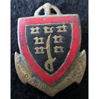 1° DINASSAU : insigne de la 1° division navale d'assaut Drago Olivier Métra M. 501 émail