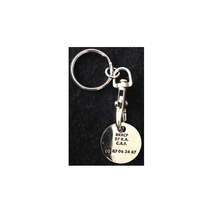 57° RA : porte clefs jeton de caddie du 57° régiment d'artillerie