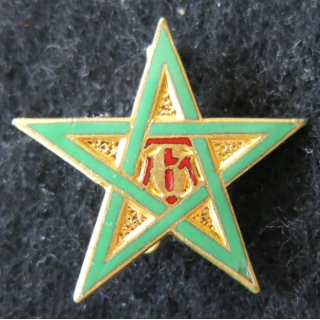 6° RTM : insigne métallique du 6° régiment de tirailleurs marocains Drago Paris en émail 23 mm