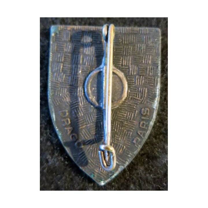 41° RI : insigne métallique du 41° régiment d'infanterie Drago Paris en émail bordure marron