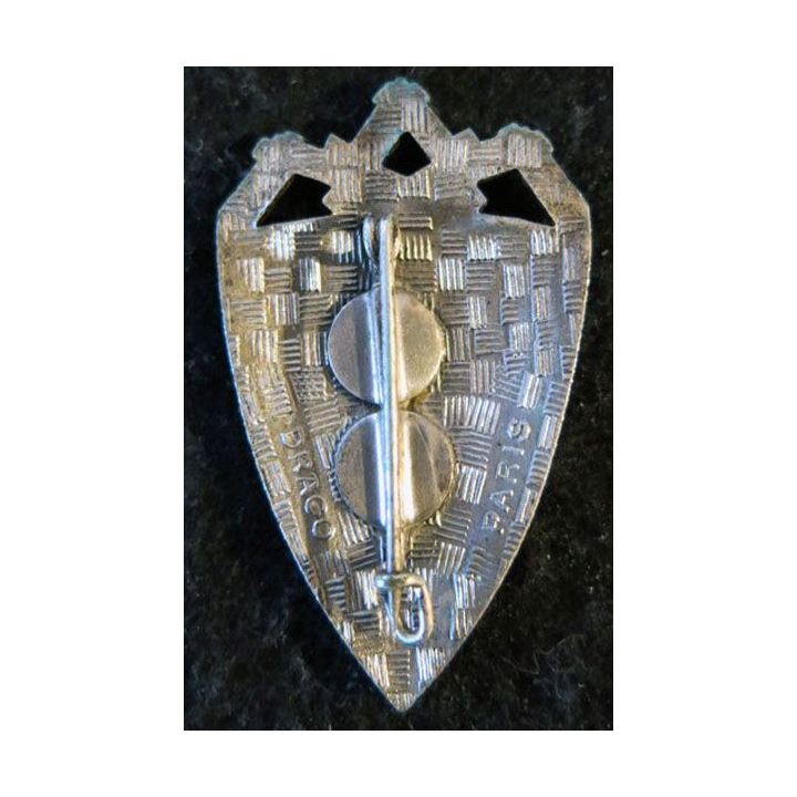 42° RI : Insigne métallique du 42° régiment d'infanterie de fabrication Drago Paris en émail dos guilloché