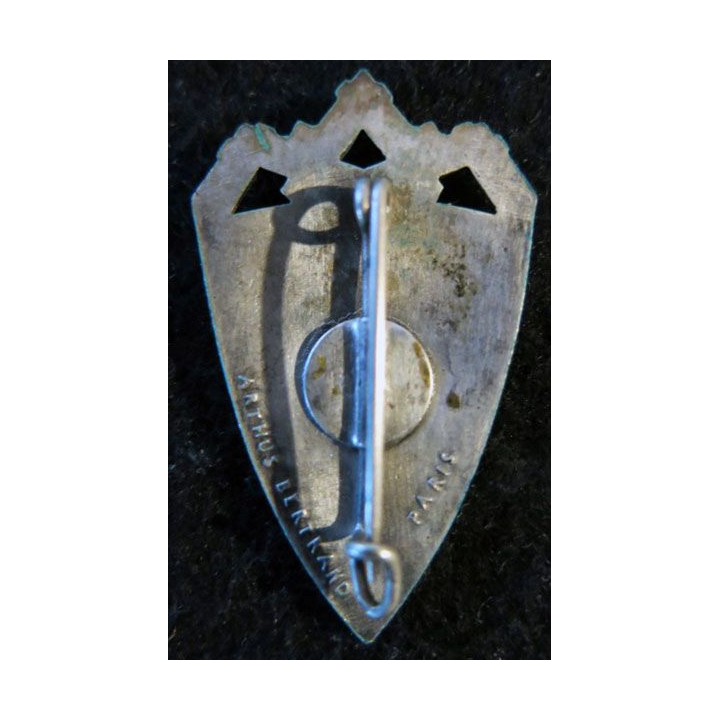 42° RI : Insigne métallique du 42° régiment d'infanterie de fabrication Arthus Bertrand dos lisse en émail