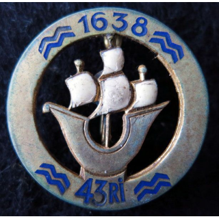 43° RI : 43° régiment d'infanterie de 1945 de fabrication Drago Paris en émail