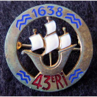43° BI : 43° batailon d'infanterie de 1950 de fabrication Arthus Bertrand Paris H. 109 en émail
