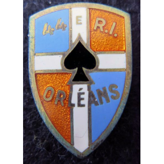 44° RI : Insigne métallique du 44° régiment d'infanterie Orléans Drago Paris 40 mm translucide