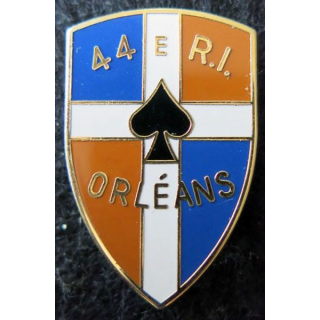44° RI : Insigne métallique du 44° régiment d'infanterie Orléans Arthus Bertrand G. 438 39 mm