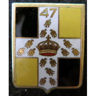 47° RI : Insigne métallique du 47° régiment d'infanterie Drago Paris G. 1277 en émail