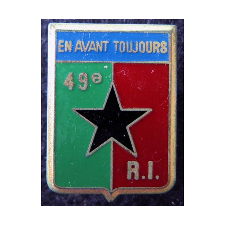49° RI : insigne métallique du 49° régiment d'infanterie de fabrication Fraisse Paris G. 2765