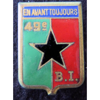 49° BI : insigne métallique du 49° bataillon d'infanterie de fabrication Drago Paris G. 466
