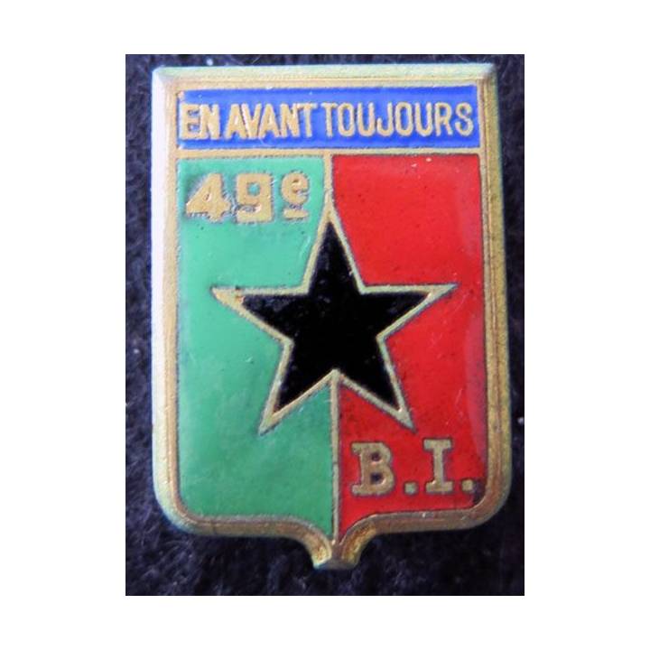 49° BI : insigne métallique du 49° bataillon d'infanterie de fabrication Drago Paris G. 466