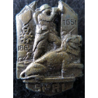 51° RI : insigne métallique du 51° régiment d'infanterie Drago Paris bronze