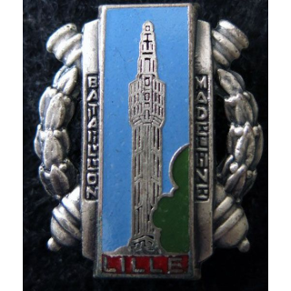 43° RI : 43° régiment d'infanterie bataillon Madeline Lille  (retirage) de fabrication Destrée 1984 en émail