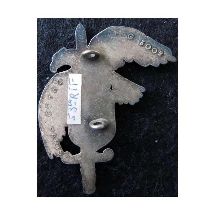 53° RIF : insigne métallique du 53° régiment d''infanterie des Frontières fabriqué par Drago Paris G. 3002