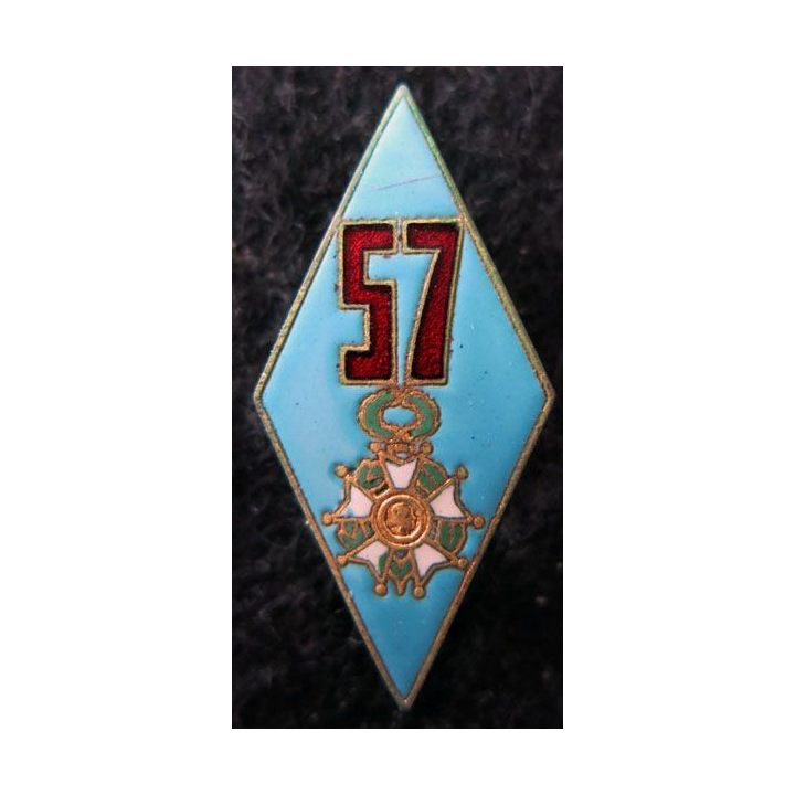 57° RI : insigne du 57° régiment d'infanterie Drago Paris G. 431 en émail