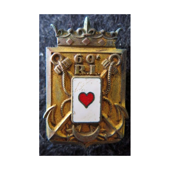 60° RI : 60° régiment d’infanterie de fabrication Arthus Bertrand Paris G. 1369 en émail