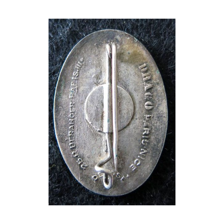 60° RI : insigne du 60° régiment d'infanterie Drago Beranger Déposé ancre argentée en émail