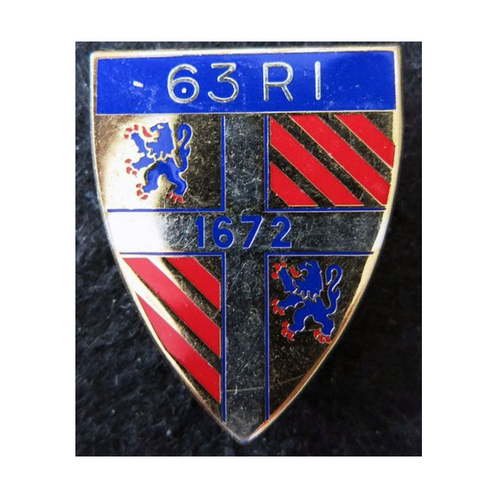 63° RID : insigne métallique du 63° régiment d'infanterie de fabrication Delsart G. 2938