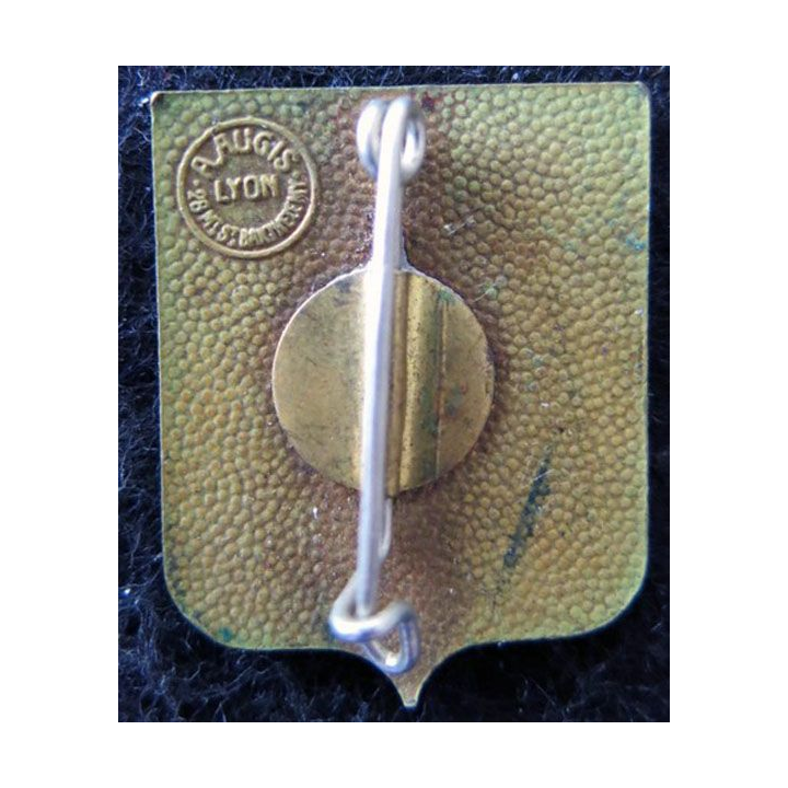 65° RI : insigne métallique du 65° régiment d'infanterie de fabrication Augis Lyon en émail